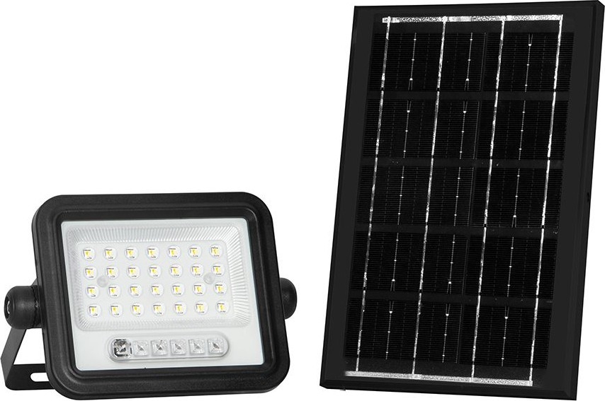 Refletor solar LED regulável LED/50W/3,2V 2000-8000K IP65 3800 mAh preto + controlo remoto