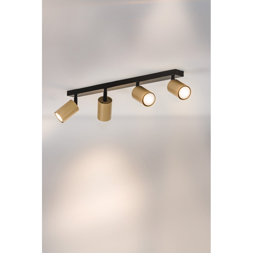 Refletor ZOOM 4xGU10/25W/230V preto antigo/dourado