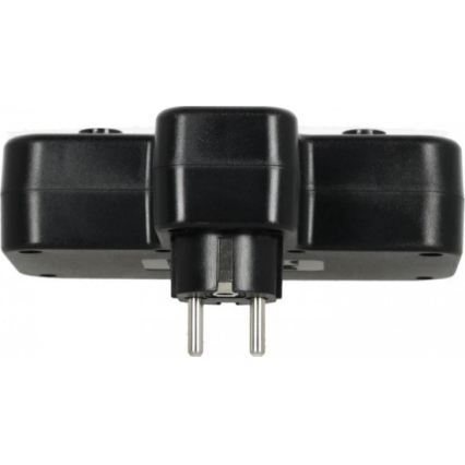 Tomada múltipla com interruptor e iluminação LED LINEA PRO 2Z + 3xUSB A/C SCHUKO 4000K preta