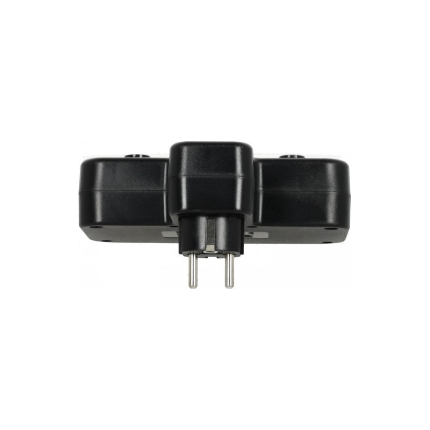 Tomada múltipla com interruptor e iluminação LED LINEA PRO 2Z + 3xUSB A/C SCHUKO 4000K preta