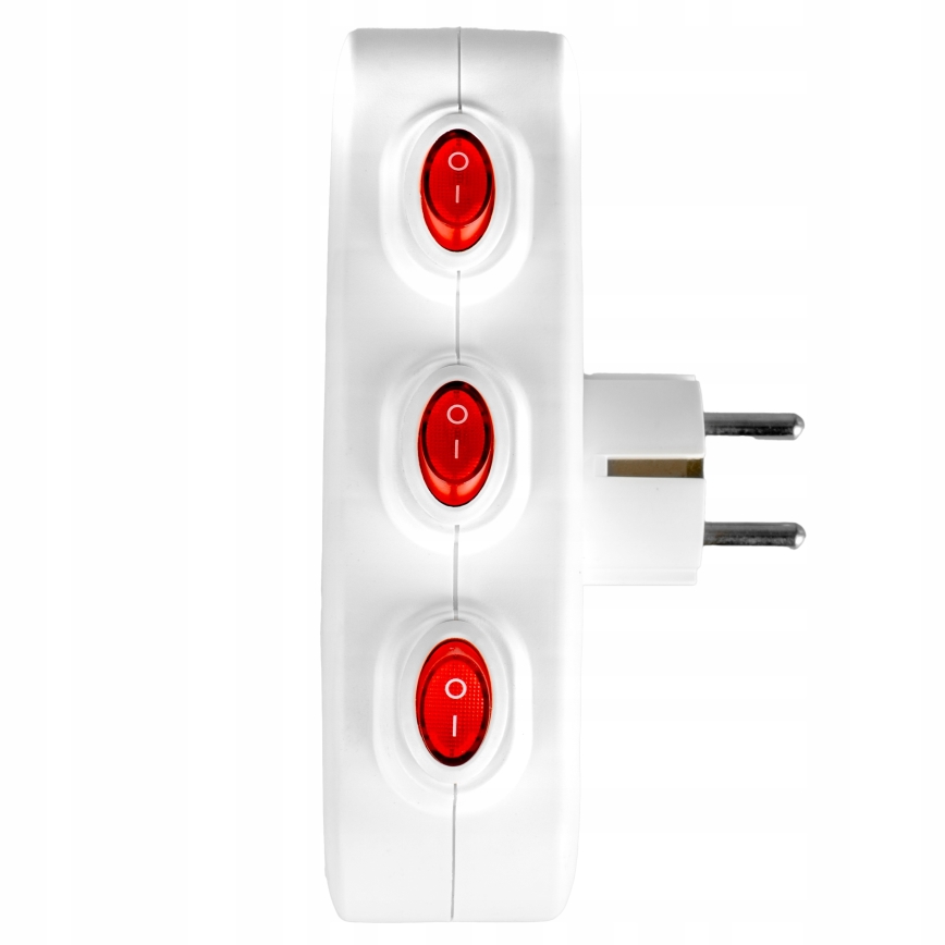 Régua de tomadas com interruptores, 3 tomadas