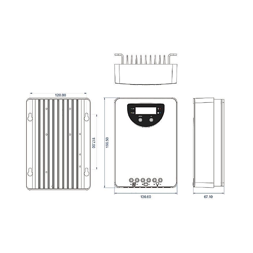Regulador de carregamento solar MPPT 12-24V/40A IP32