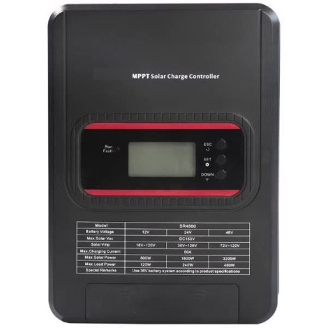 Regulador de carregamento solar MPPT 12-48V/60A IP32