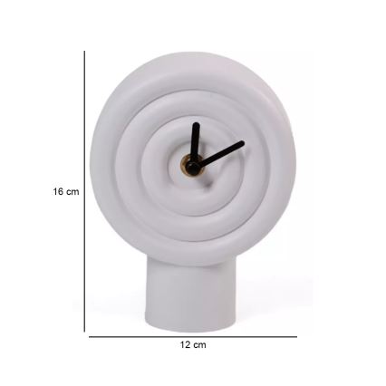 Relógio de mesa em cerâmica, 16 cm, 1x AA, branco