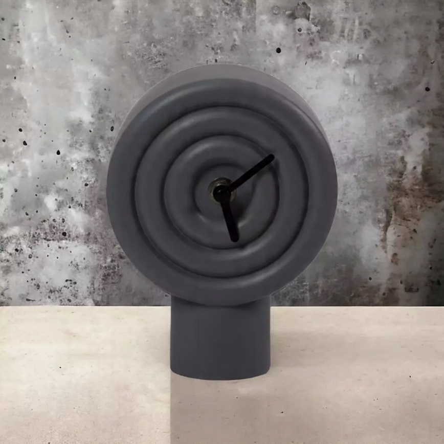 Relógio de mesa em cerâmica 16 cm — 1x AA — cinzento