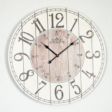 Relógio de parede 1x AA, diâmetro 58,2 cm, branco/bege