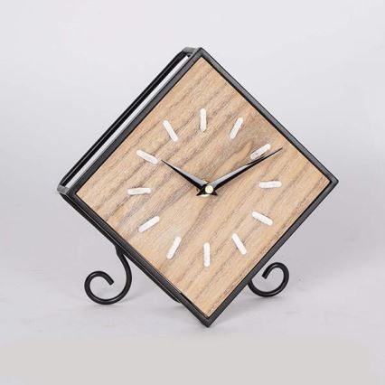 Relógio de parede 1x pilha AA 21,5x22 cm bege/preto