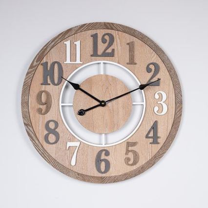 Relógio de parede 1x pilha AA, diâmetro 60 cm, bege