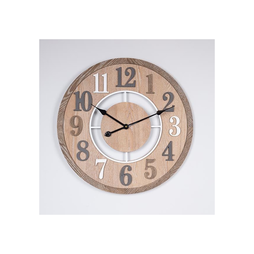Relógio de parede 1x pilha AA, diâmetro 60 cm, bege