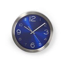 Relógio de parede 1xAA/1,5V aço inoxidável 30 cm azul