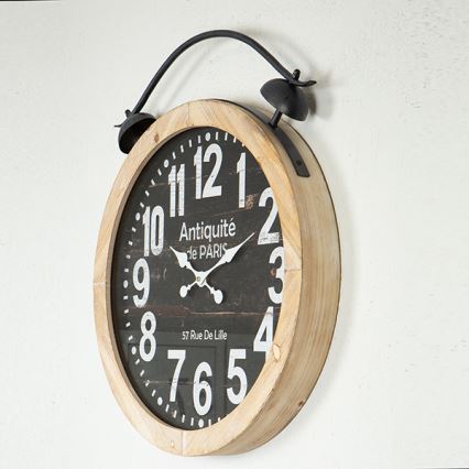 Relógio de parede 1xAA diâmetro 50 cm bege/preto