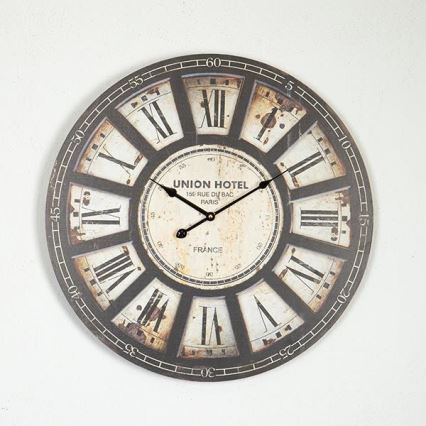 Relógio de parede 1xAA, diâmetro 58,2 cm, preto/bege