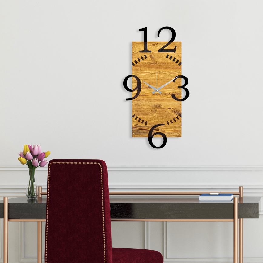 Relógio de parede 41x74 cm 1xAA madeira/metal