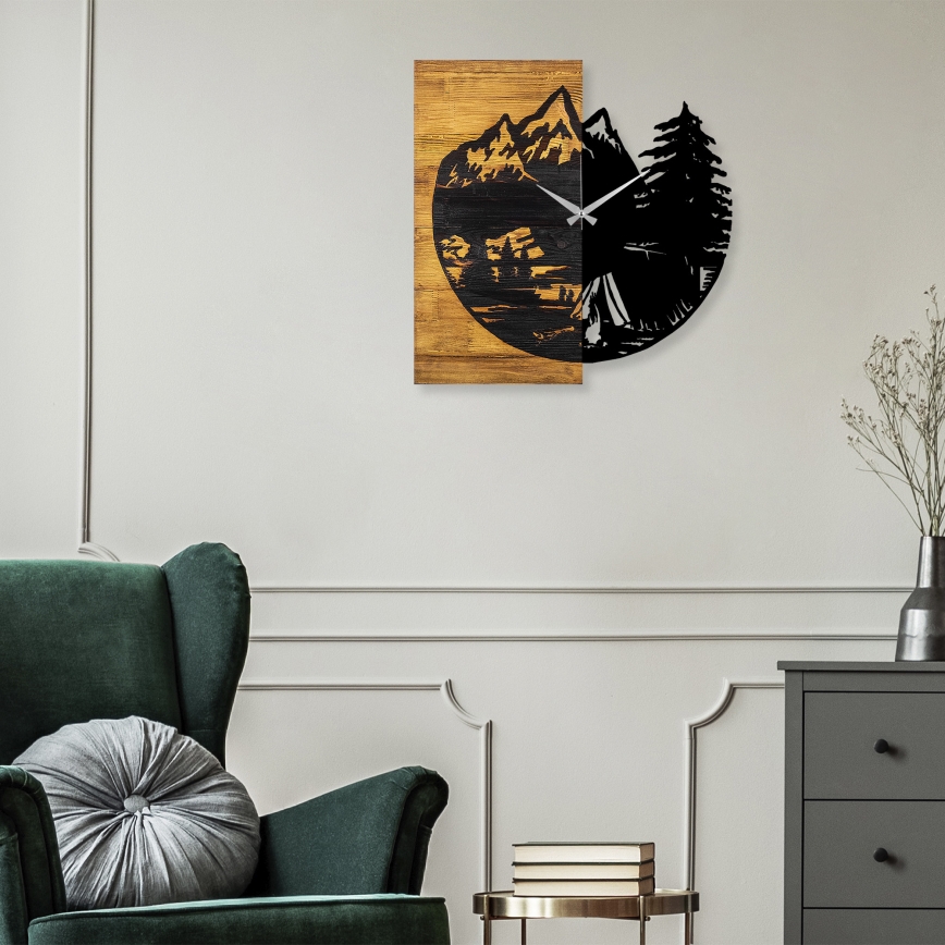 Relógio de parede 56x58 cm 1xAA madeira/metal