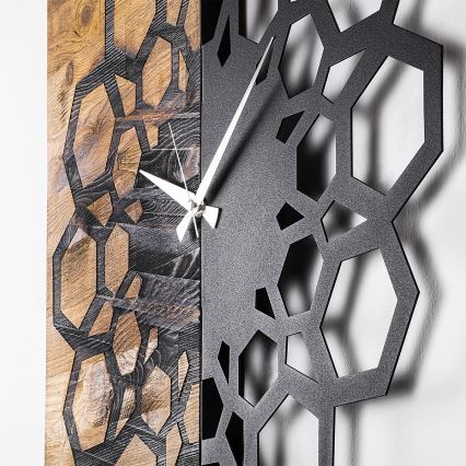 Relógio de parede 58x58 cm 1xAA madeira/metal