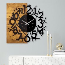 Relógio de parede 59x58 cm 1xAA madeira/metal