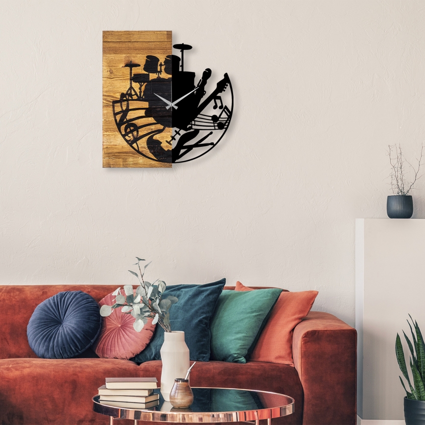 Relógio de parede 60x58 cm 1xAA madeira/metal