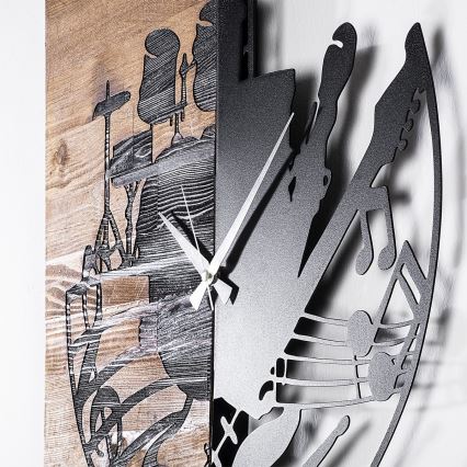 Relógio de parede 60x58 cm 1xAA madeira/metal