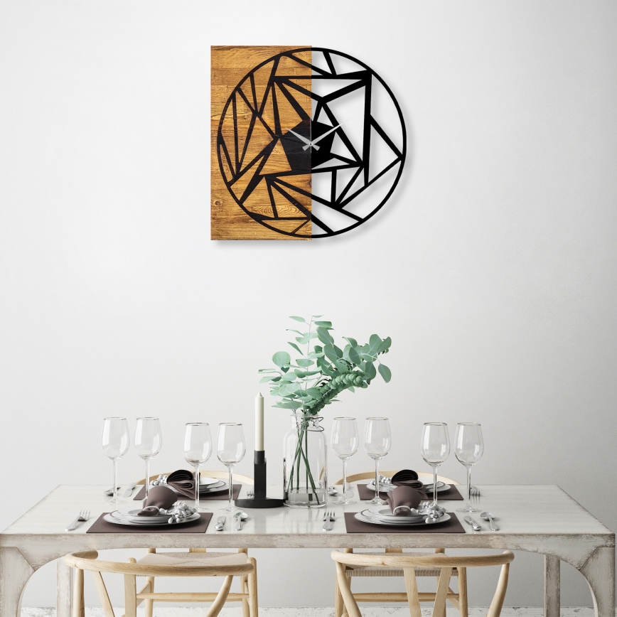 Relógio de parede 60x58 cm 1xAA madeira/metal