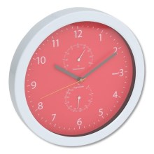 Relógio de parede com termómetro e medidor de humidade 1xAA vermelho