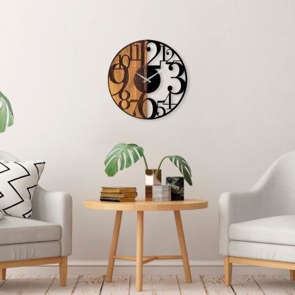 Relógio de parede diâmetro 56 cm 1xAA madeira/metal
