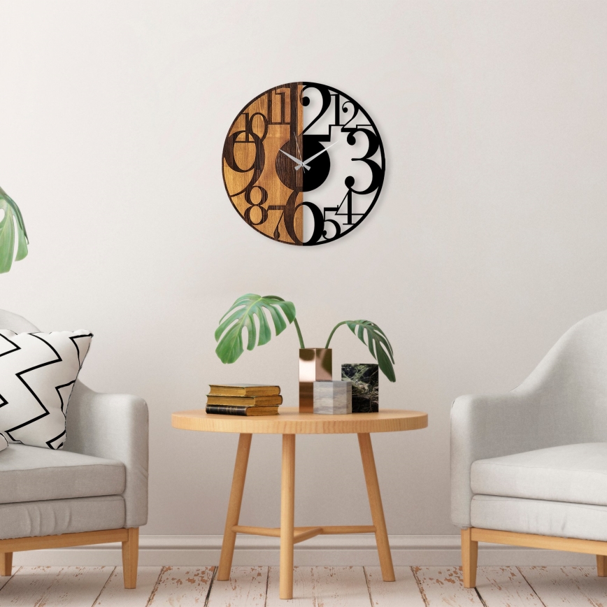 Relógio de parede diâmetro 56 cm 1xAA madeira/metal