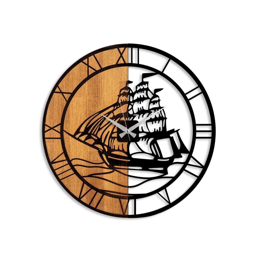 Relógio de parede diâmetro 56 cm 1xAA madeira/metal