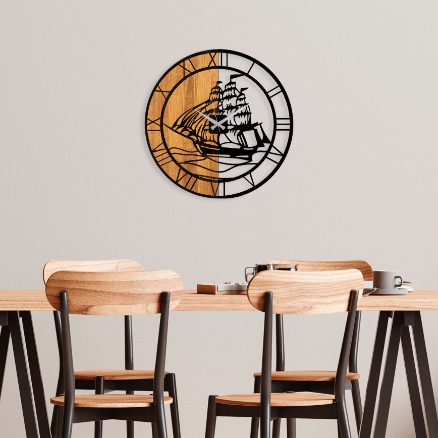 Relógio de parede diâmetro 56 cm 1xAA madeira/metal