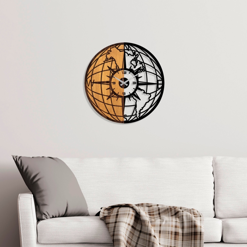 Relógio de parede diâmetro 56 cm 1xAA madeira/metal