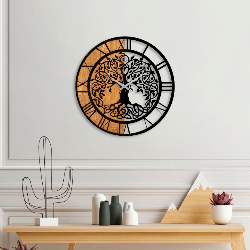 Relógio de parede diâmetro 56 cm 1xAA madeira/metal