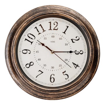 Relógio de parede Ø 40 cm 1xAA bronze/branco