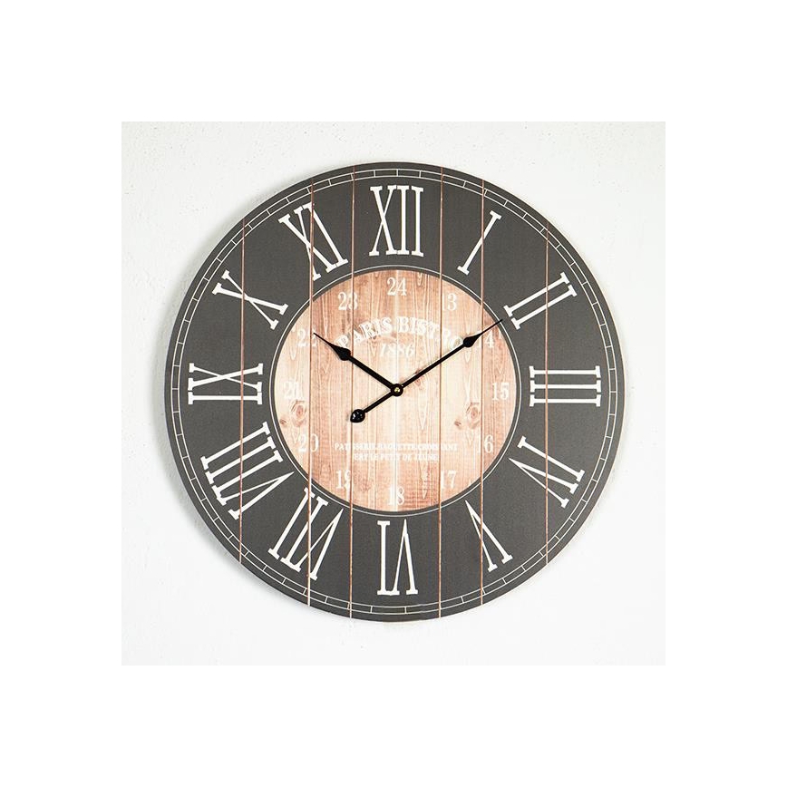 Relógio de parede Ø 58,2 cm, 1x pilha AA, preto/branco