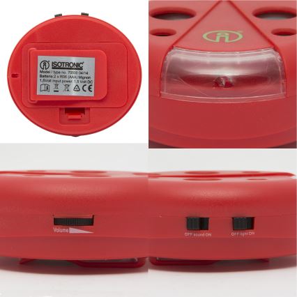 Repelente de roedores com iluminação LED 2xAAA joaninha