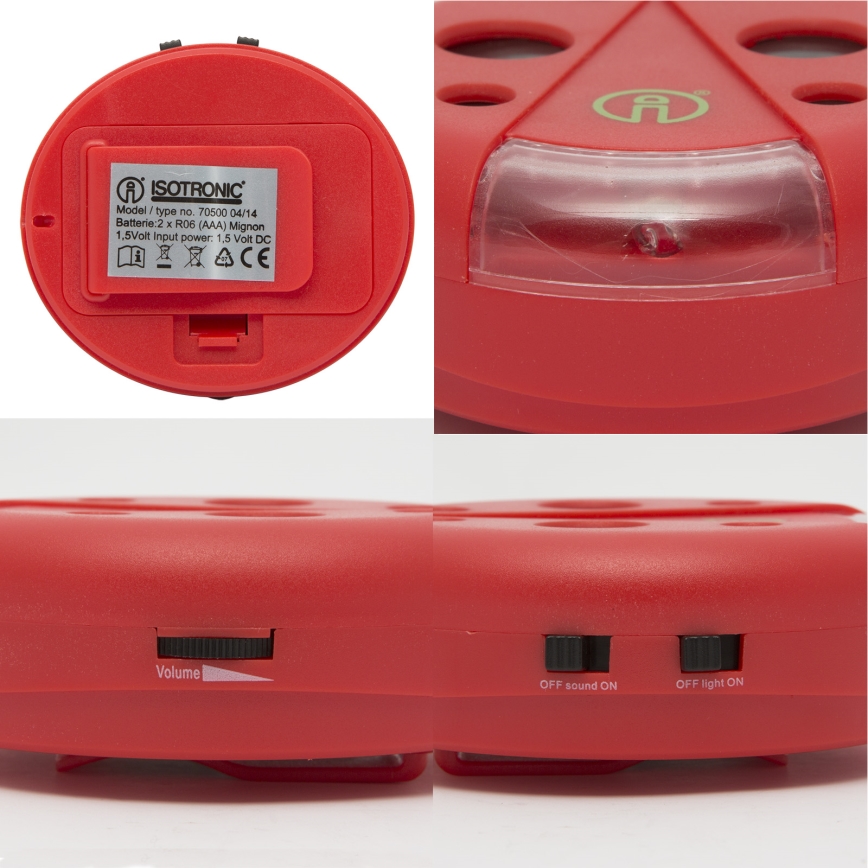 Repelente de roedores com iluminação LED 2xAAA joaninha