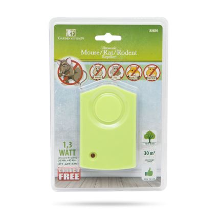 Repelente ultrassónico de roedores 1,3W/230V verde