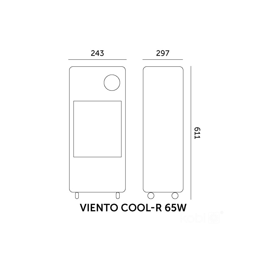 Resfriador de ar portátil VIENTO COOL-R 65W/230V preto + comando remoto