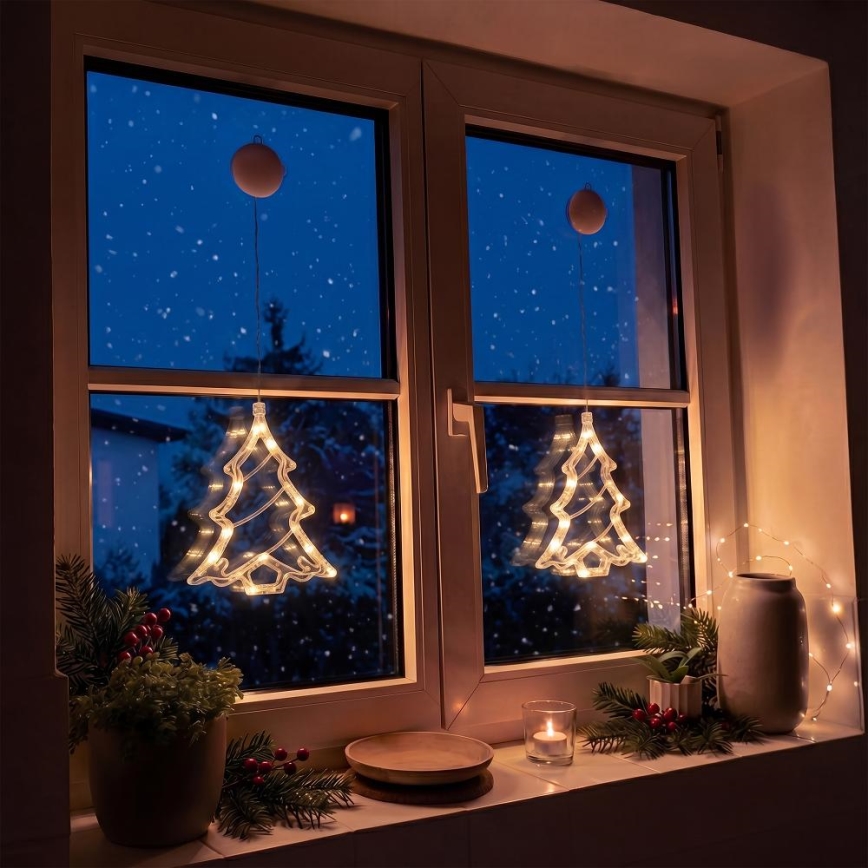 LED Decoração de Natal LED/3xAAA/branco quente árvore