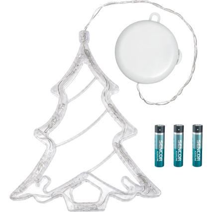 LED Decoração de Natal LED/3xAAA/branco quente árvore