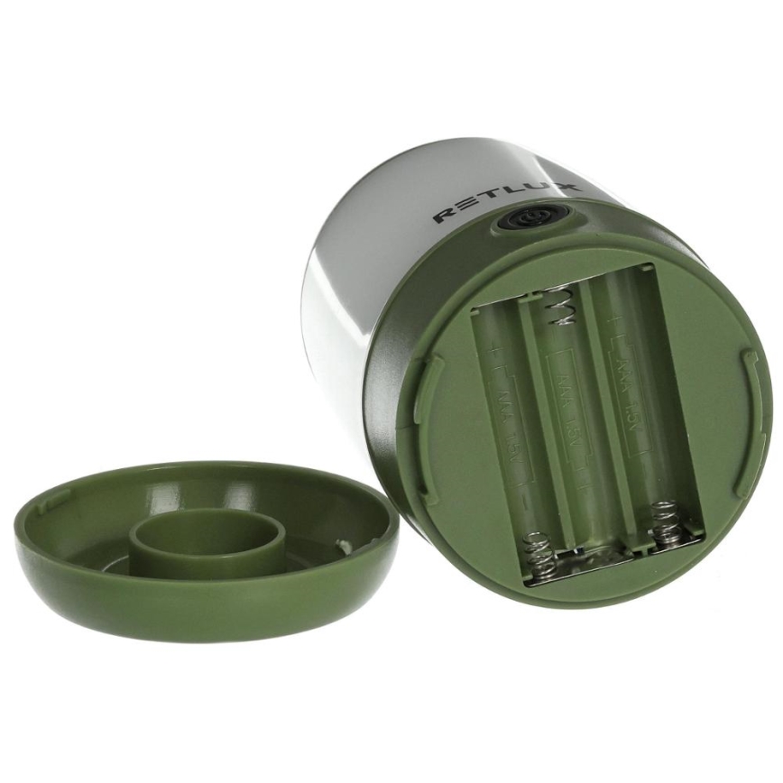 Candeeiro LED portátil regulável LED/3W/3xAAA verde