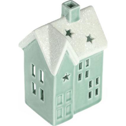 Casa de velas em porcelana 11,1 cm menta