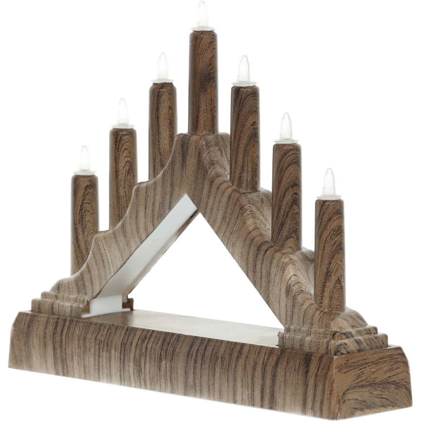 Castiçal de Natal LED 7xLED/2xAA branco quente