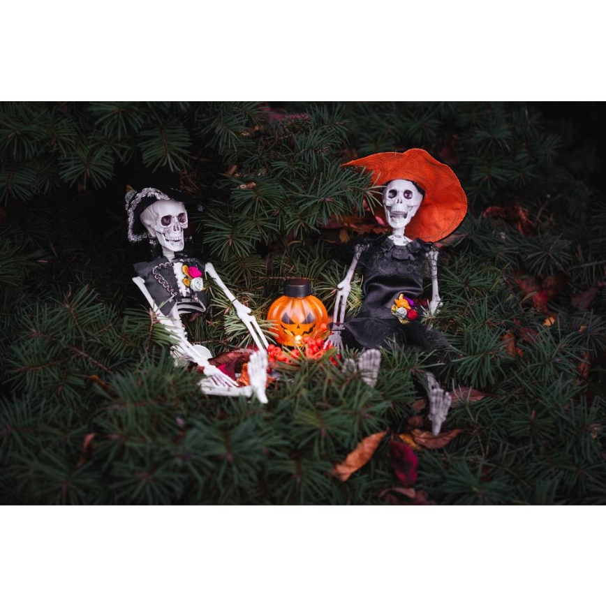 CONJUNTO 6x LED Decoração HALLOWEEN LED/1xCR2032/branco quente abóboras
