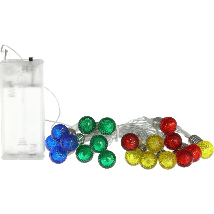 Cordão de luzes de Natal LED 20xLED/2xAA/branco quente 1,8m lâmpadas