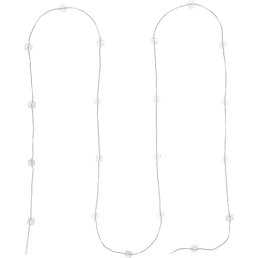 Guirlanda LED 20xLED/2xAA 2,3 m branco frio
