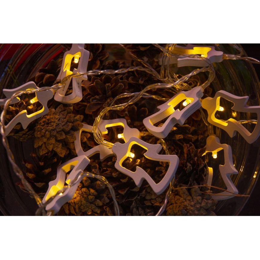LED Guirlanda luminosa de Natal 10xLED/2xAA 1,8m branca quente