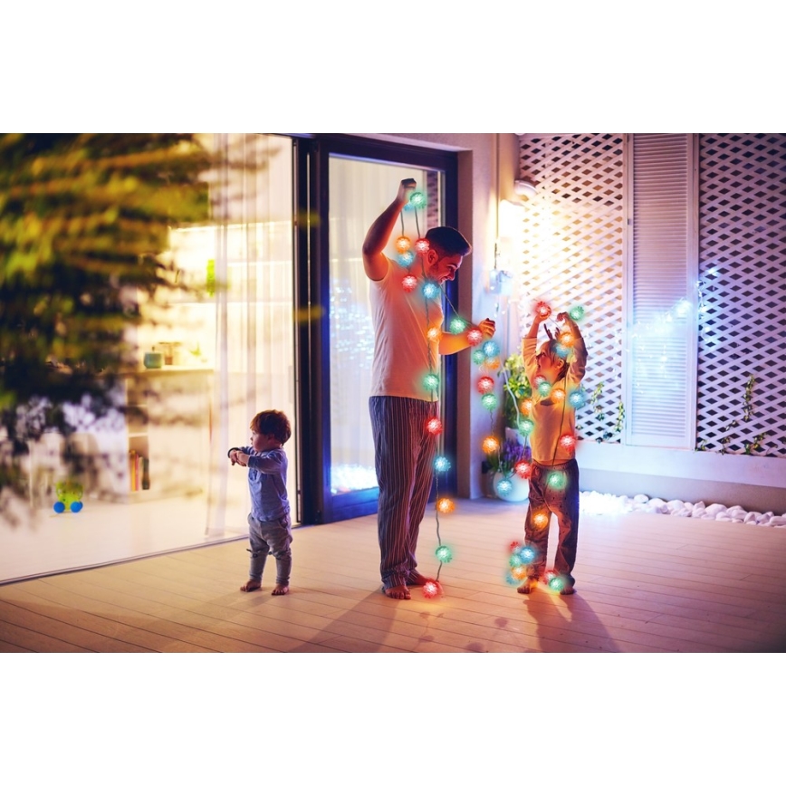 Guirlanda LED para exterior 40 LEDs/15 m IP44 multicolorido
