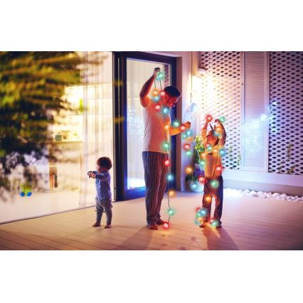 Guirlanda luminosa LED para exterior, 80 LEDs / 25 m, IP44, multicolorido