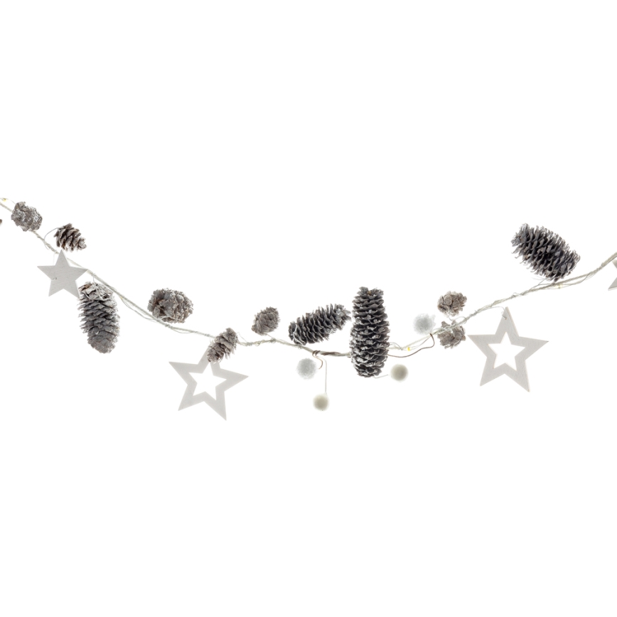 Corrente de Natal LED 10xLED/3xAA 2,5m branco quente