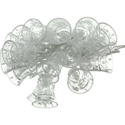 Corrente de Natal LED 20xLED/3xAA/branco quente 2,2m sinos