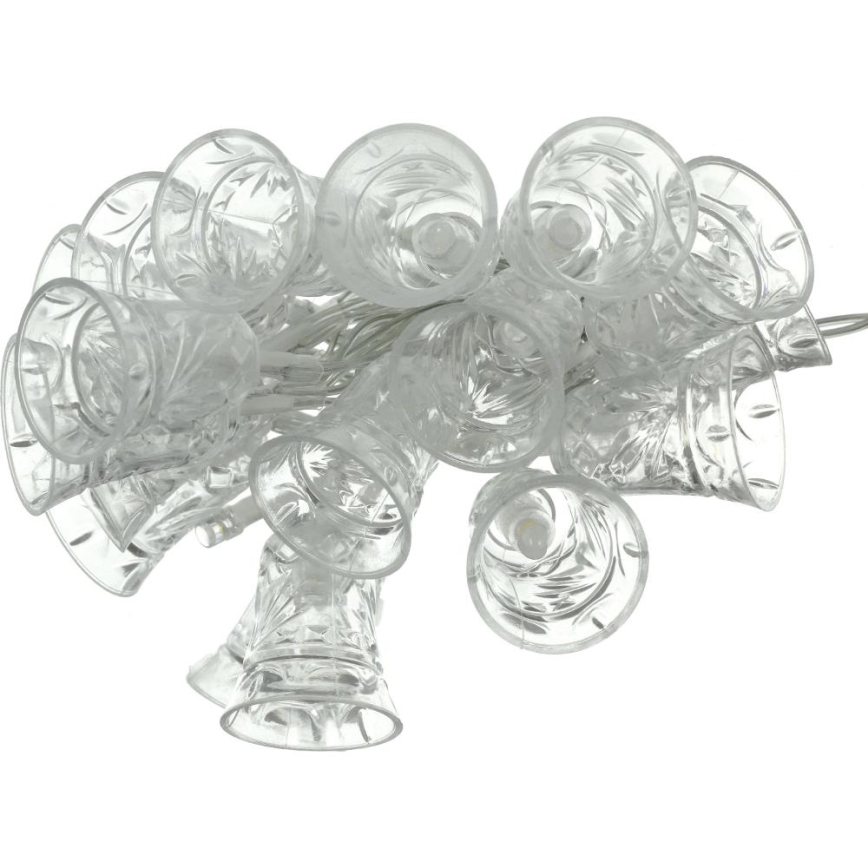 Corrente de Natal LED 20xLED/3xAA/branco quente 2,2m sinos